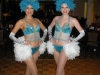 Turquoise showgirls with feathers